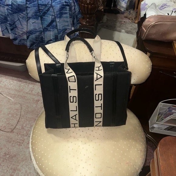 Halston Heritage Handbags - Halston Heritage Black and Cream tote